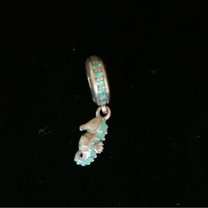 Seahorse Charm with Turquoise Accents